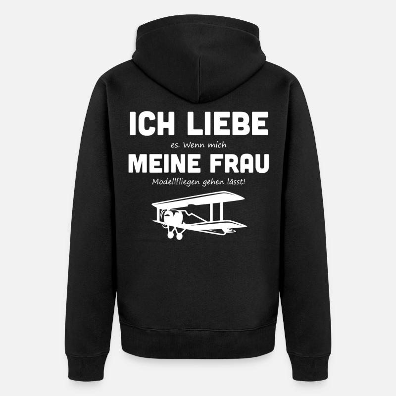 Modellflieger RC Pilot fliegen Kunstflug Geschenk - Unisex Premium Bio Zip Hoodie - Schwarz