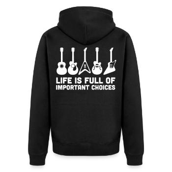 Guitar guitarist musician gift - Unisex Premium Organic Zip Hoodie - black - Back - Nico (187cm)