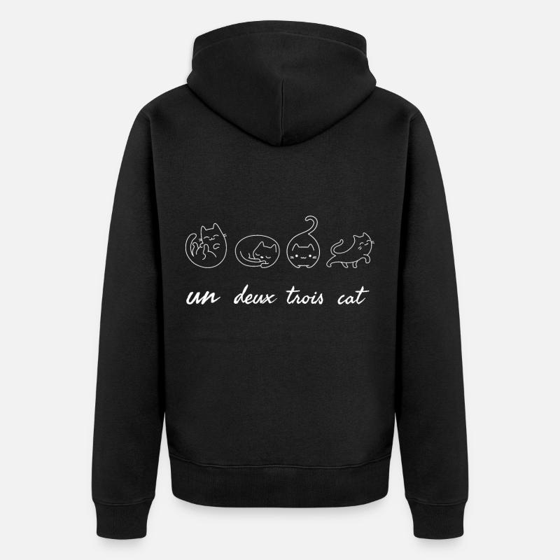 Un Deux Trois Cat - Veste à capuche bio Premium Unisexe - noir