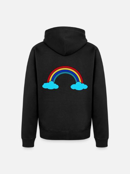 Rainbow clouds sky weather - Unisex Premium Organic Zip Hoodie - black
