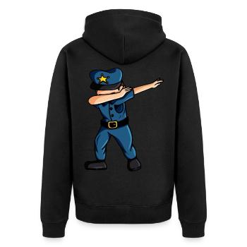 Dabbing Polizist Lustig Polizei Dab - Unisex Premium Bio Zip Hoodie - Schwarz - Hinten - Nico (187cm)