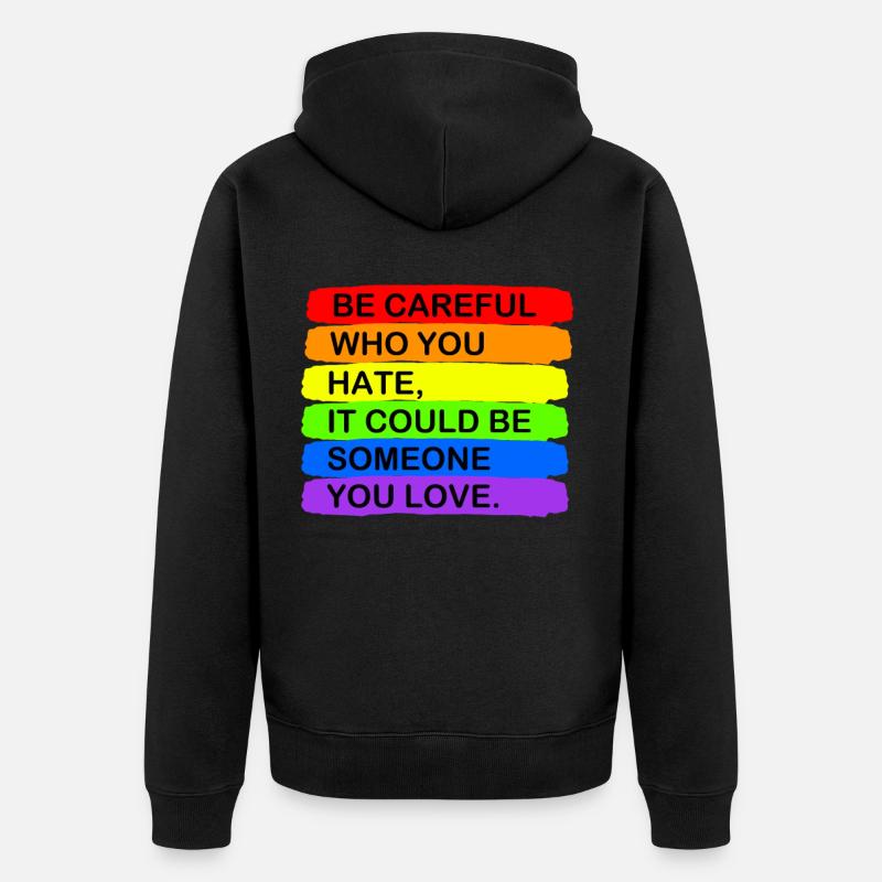 Cadeau Gay Pride - Veste à capuche bio Premium Unisexe - noir