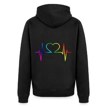 Cadeau Gay Pride - Veste à capuche bio Premium Unisexe - noir - Dos - Nico (187cm)