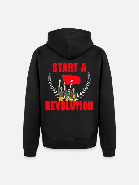 Start a revolution communism - Unisex Premium Organic Zip Hoodie - black