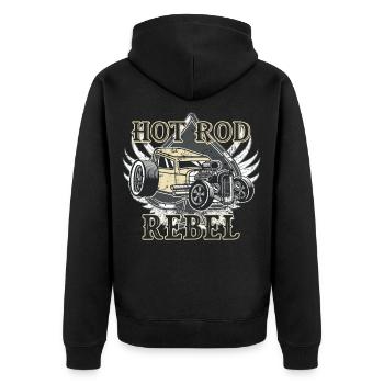 Hot rod classic car vintage cars - Unisex Premium Organic Zip Hoodie - black - Back - Nico (187cm)