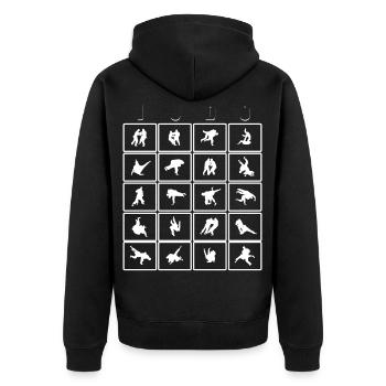 Judo - Unisex Premium Bio Zip Hoodie - Schwarz - Hinten - Nico (187cm)