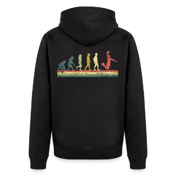 basketball - Unisex Premium Organic Zip Hoodie - black - Back - Nico (187cm)