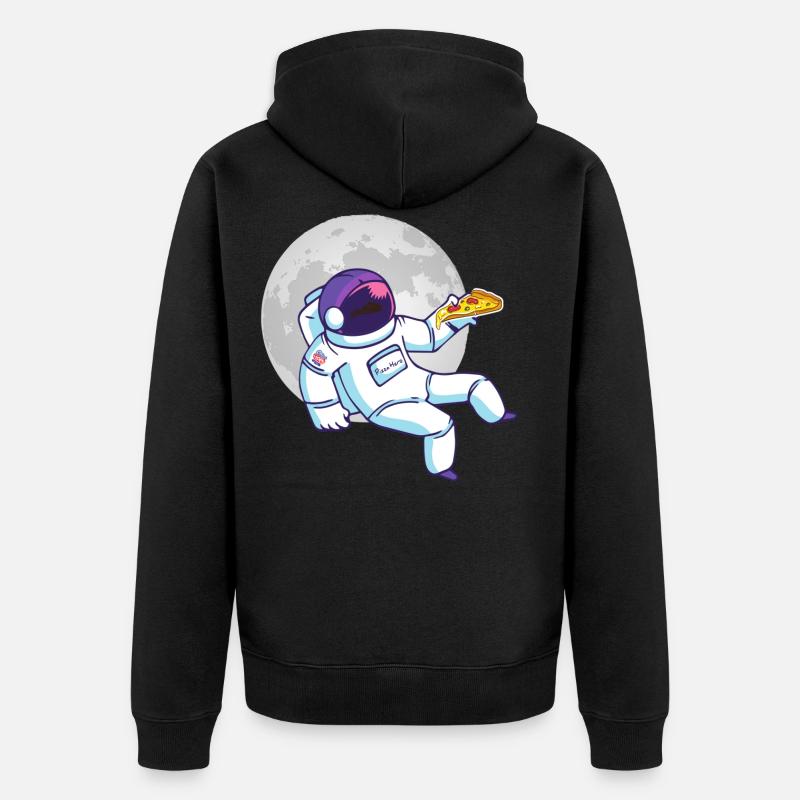 Pizza astronaute - Veste à capuche bio Premium Unisexe - noir
