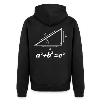Satz des Pythagoras Geschenk für Mathe Lehrer Nerd - Unisex Premium Bio Zip Hoodie - Schwarz - Hinten - Nico (187cm)