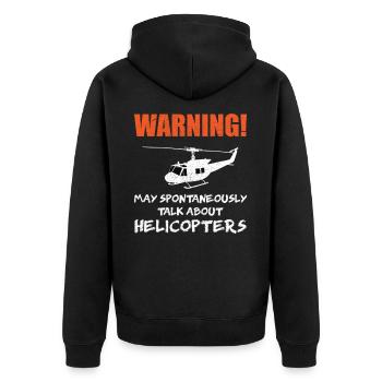 Pilote d'hélicoptère Pilote d'hélicoptère Bell UH 1 Huey - Veste à capuche bio Premium Unisexe - noir - Dos - Nico (187cm)