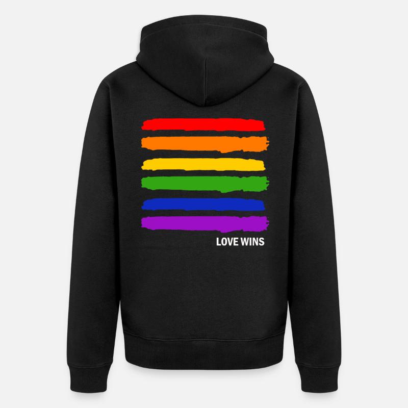 Cadeau Gay Pride - Veste à capuche bio Premium Unisexe - noir