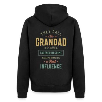 Ils m'appellent papy T-shirt cadeaux fête des pères - Veste à capuche bio Premium Unisexe - noir - Dos - Nico (187cm)