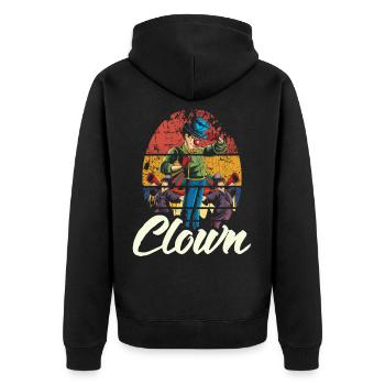 Clown Zirkus Lustig Manege Witzig Geschenk - Unisex Premium Bio Zip Hoodie - Schwarz - Hinten - Nico (187cm)