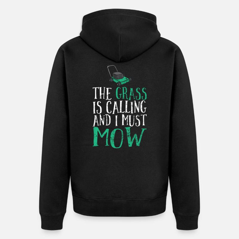 Rasenmähen - Unisex Premium Bio Zip Hoodie - Schwarz