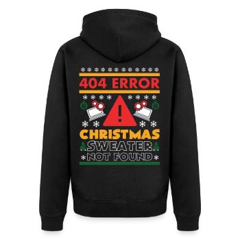 Not found 404 Error Christmas gift - Unisex Premium Organic Zip Hoodie - black - Back - Nico (187cm)