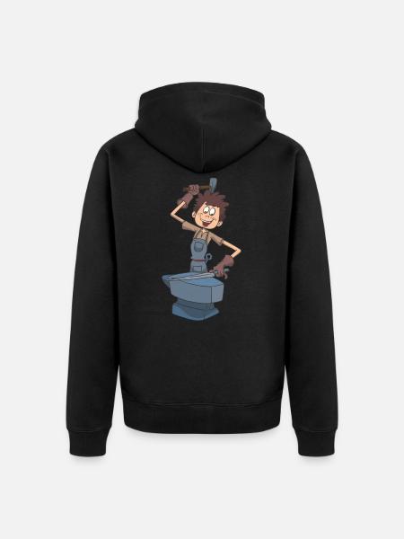 Blacksmith anvil hammer - Unisex Premium Organic Zip Hoodie - black