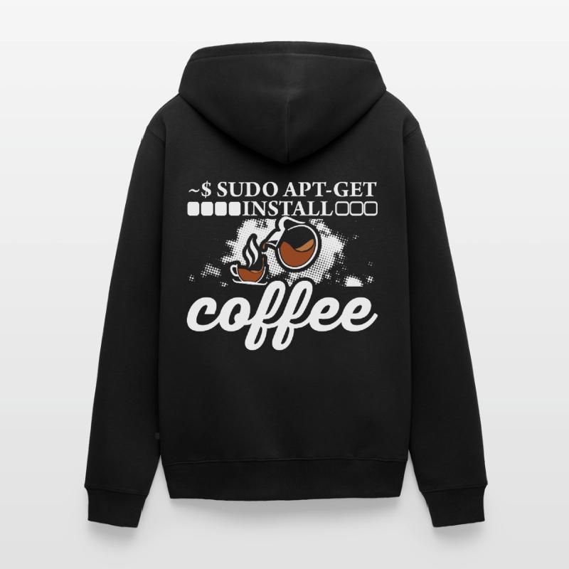 Linux Sudo Apt - Install the coffee. Unisex Premium Organic Zip Hoodie
