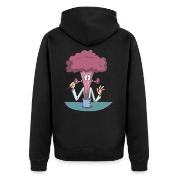 Chemie Explosion Chemiker - Unisex Premium Bio Zip Hoodie - Schwarz - Hinten - Nico (187cm)