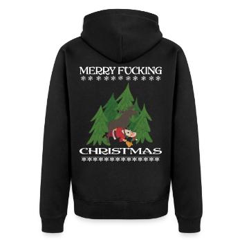 Joyeux noël joyeux noël joyeux noël - Veste à capuche bio Premium Unisexe - noir - Dos - Nico (187cm)