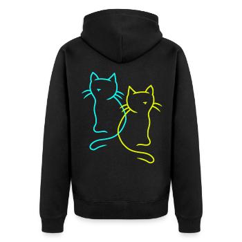 Cats, Pets, Kitten, Cat, Gift Idea - Unisex Premium Organic Zip Hoodie - black - Back - Nico (187cm)