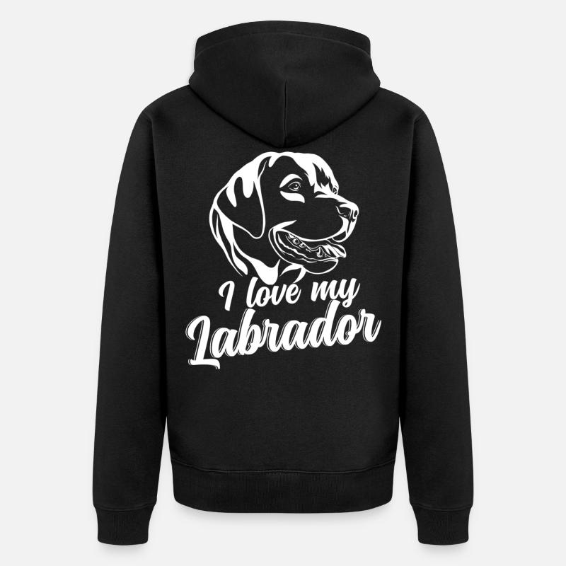 Hund Labrador - Unisex Premium Bio Zip Hoodie - Schwarz
