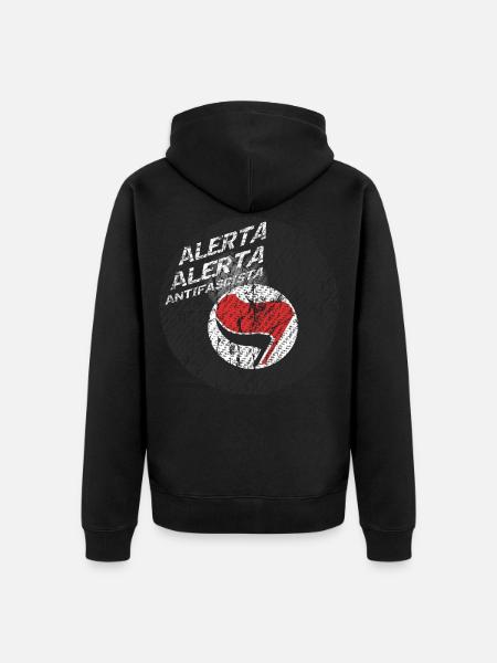 antifa pool billiard - Unisex Premium Organic Zip Hoodie - black