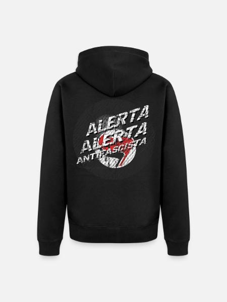Antifa Billiard Alerta Alerta - Unisex Premium Organic Zip Hoodie - black