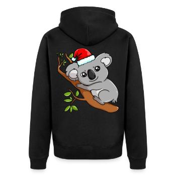 Koala Panda Panda Funny Christmas - Unisex Premium Organic Zip Hoodie - black - Back - Nico (187cm)