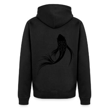 Poisson Poisson Asie Japon Koi Carpes Nageoires - Veste à capuche bio Premium Unisexe - noir - Dos - Nico (187cm)