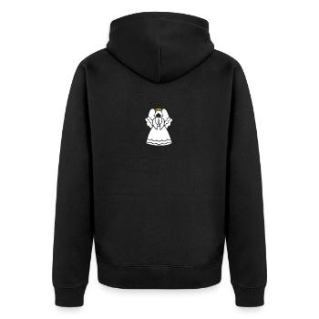 Engel - Unisex Premium Bio Zip Hoodie - Schwarz - Hinten - Nico (187cm)
