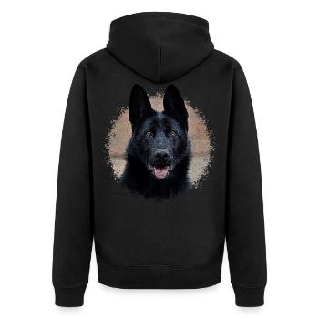 Black german shepherd - Unisex Premium Organic Zip Hoodie - black - Back - Nico (187cm)