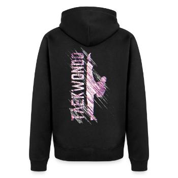 Taekwondo haut coup - Veste à capuche bio Premium Unisexe - noir - Dos - Nico (187cm)