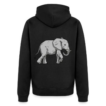 Elephant Elephant Wildlife Baby Zoo Animals Zoo - Unisex Premium Organic Zip Hoodie - black - Back - Nico (187cm)