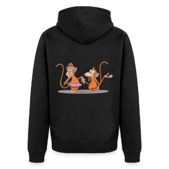 Singe mignon fait une demande en mariage - Veste à capuche bio Premium Unisexe - noir - Dos - Nico (187cm)