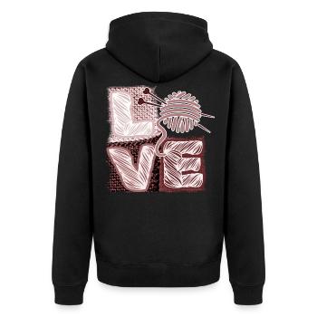 I love knitting and crocheting and wool - Unisex Premium Organic Zip Hoodie - black - Back - Nico (187cm)