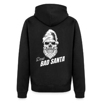 Dead Bad Santa Skull Skull - Unisex Premium Organic Zip Hoodie - black - Back - Nico (187cm)