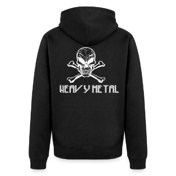 heavy metal - Unisex Premium Organic Zip Hoodie - black - Back - Nico (187cm)
