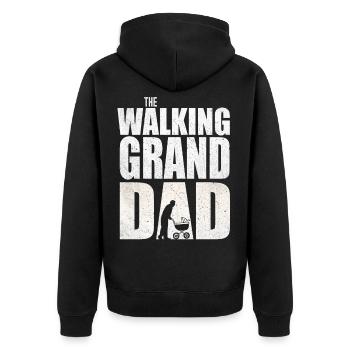 The Walking Granddad Shirt for Grandpa and Grandchildren - Unisex Premium Organic Zip Hoodie - black - Back - Nico (187cm)