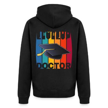 Level-up doctorat de doctorat cadeau - Veste à capuche bio Premium Unisexe - noir - Dos - Nico (187cm)