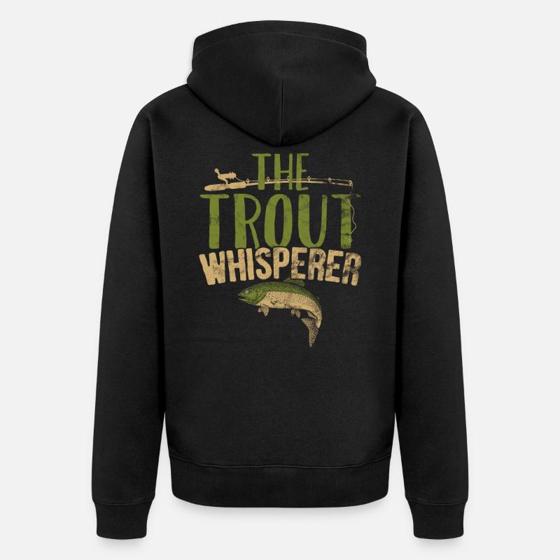 Murmure de poisson Truite - Veste à capuche bio Premium Unisexe - noir