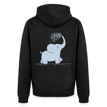 éléphant - Veste à capuche bio Premium Unisexe - noir - Dos - Nico (187cm)