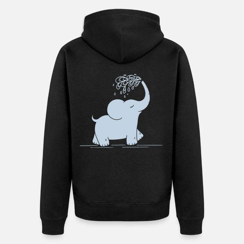 éléphant - Veste à capuche bio Premium Unisexe - noir