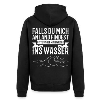 Schwimmen Spruch Rettungsschwimmer Schwimmer - Unisex Premium Bio Zip Hoodie - Schwarz - Hinten - Nico (187cm)
