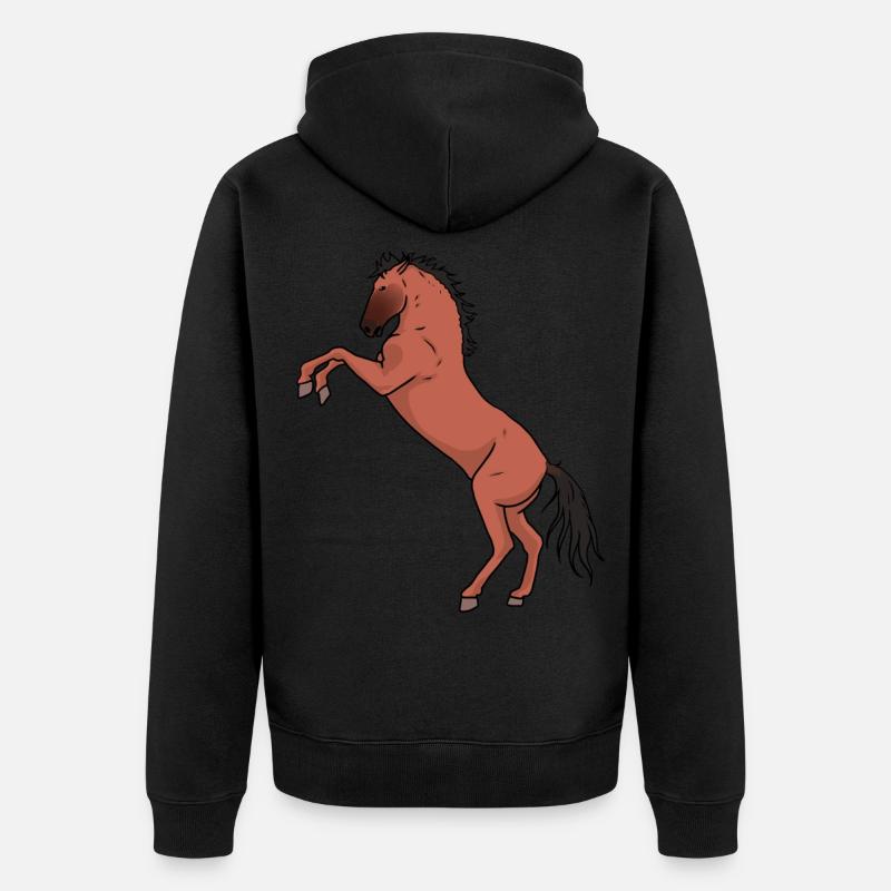 Cheval cheval poney équitation cheval sauvage Cheval Sauvage - Veste à capuche bio Premium Unisexe - noir