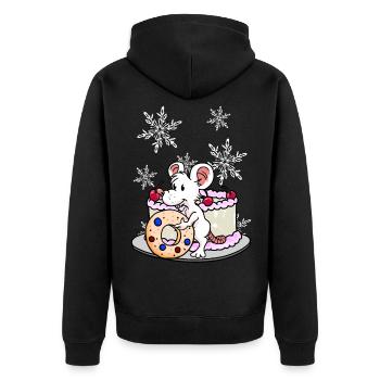 Noël Souris de Noël Snacking Cadeau de Noël - Veste à capuche bio Premium Unisexe - noir - Dos - Nico (187cm)