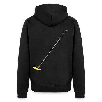 Golf Golfschläger Golfsport - Unisex Premium Bio Zip Hoodie - Schwarz - Hinten - Nico (187cm)