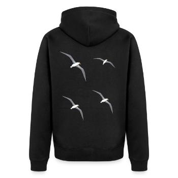 Albatrosses Lake Seagulls Birds Coast Beach - Unisex Premium Organic Zip Hoodie - black - Back - Nico (187cm)