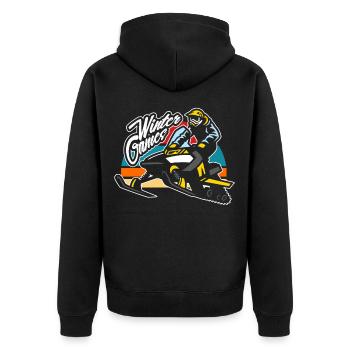 Snowmobile Race Winter Sports Extreme Sports Gift - Unisex Premium Organic Zip Hoodie - black - Back - Nico (187cm)