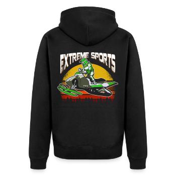 Snowmobile winter sport extreme athlete gift - Unisex Premium Organic Zip Hoodie - black - Back - Nico (187cm)