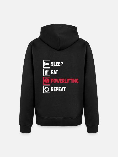 Powerlifting powerlifting weightlifting gift - Unisex Premium Organic Zip Hoodie - black